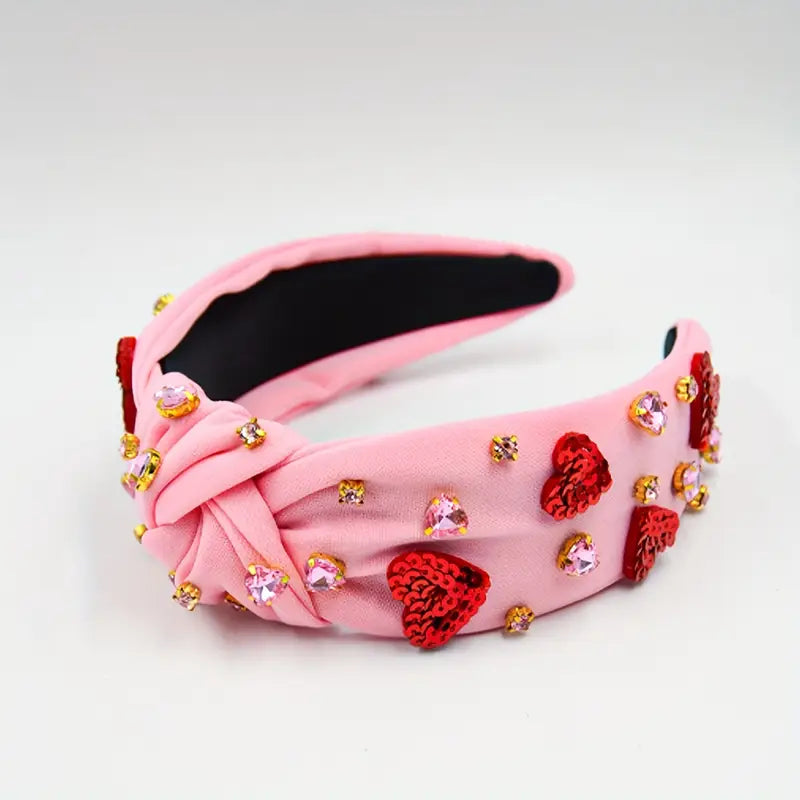 Red Sequin Heart Headband