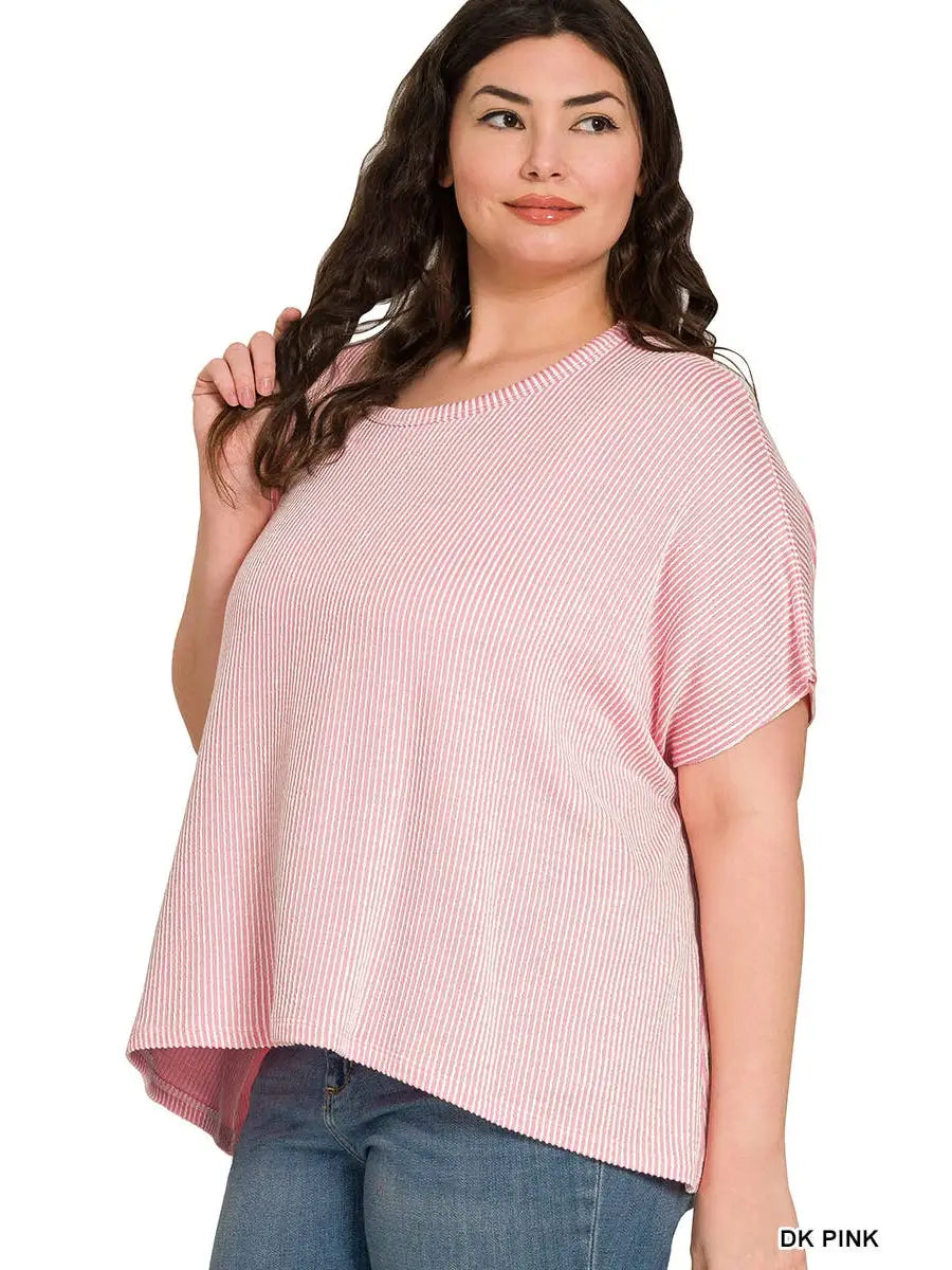 Pink Ribbed Top