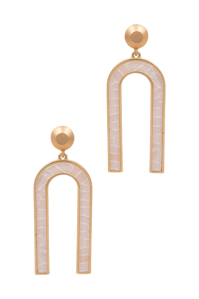 White Arch Earrings