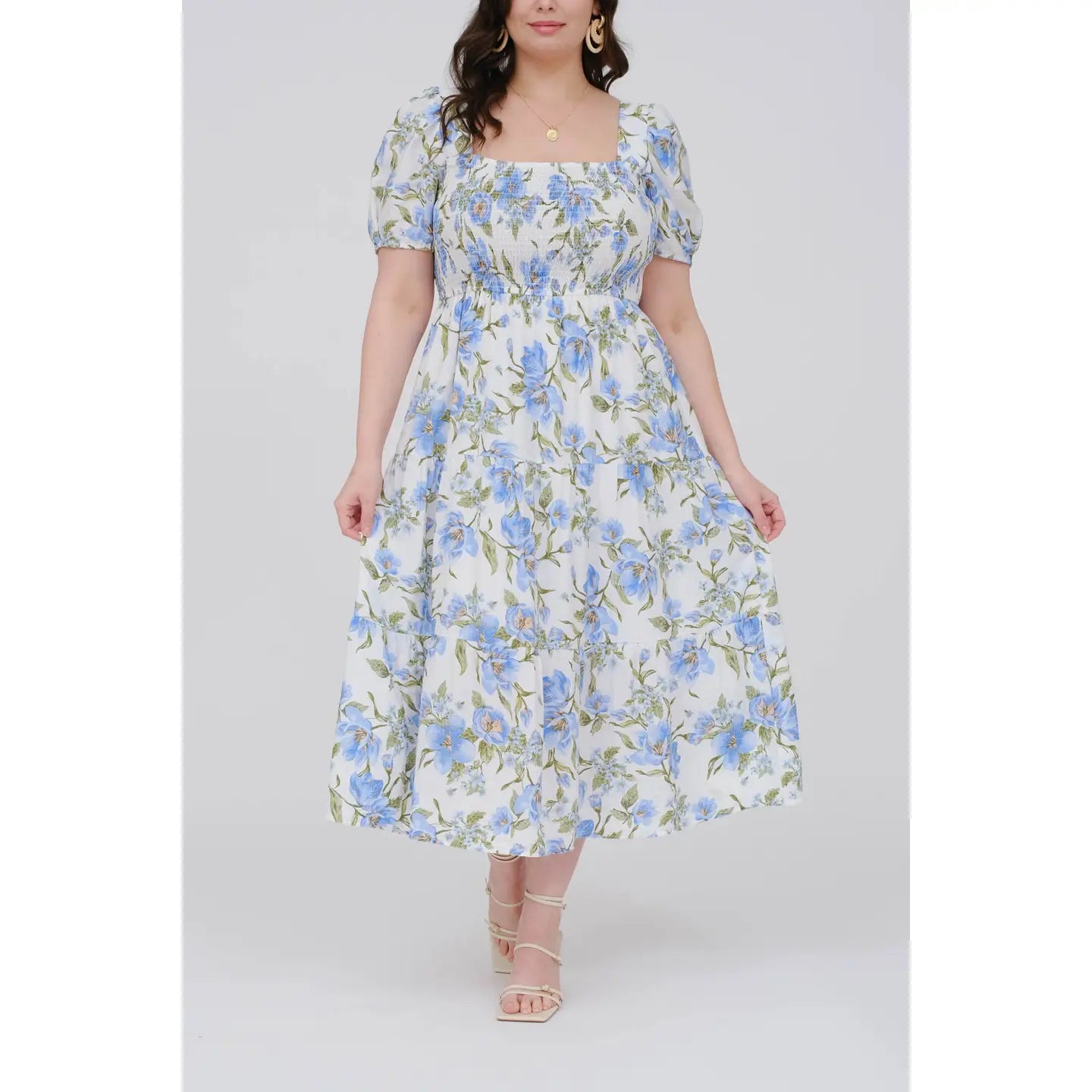 Floral Smocked Midi Dress