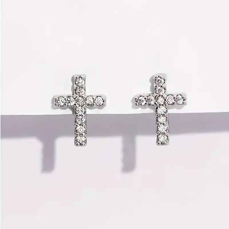 Silver Cross Earrings