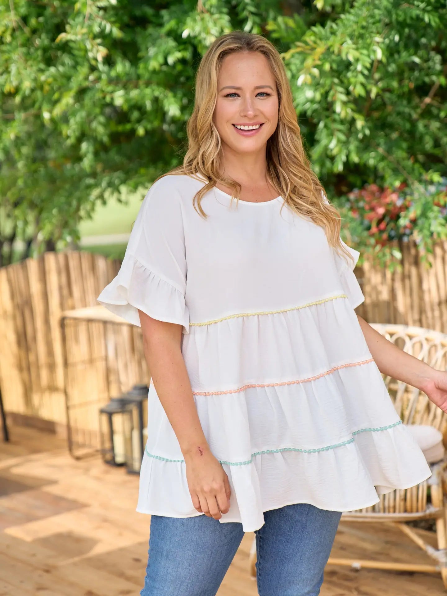 Breezy Pastel Rainbow Top