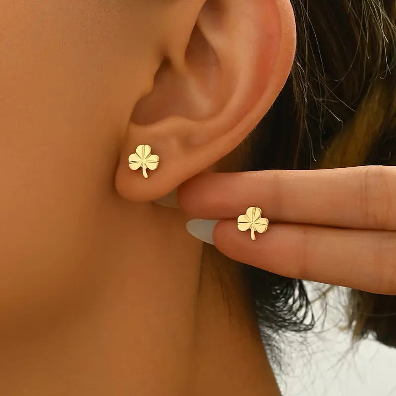Gold Shamrock Earrings