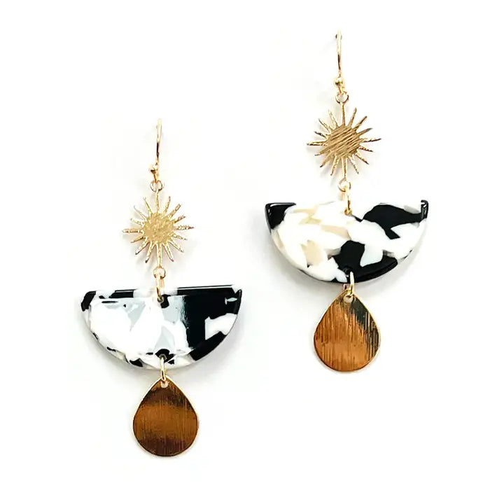 Sunburst Earrings- Black