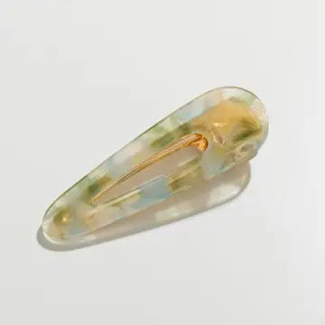 Green Marbled Barrette Set