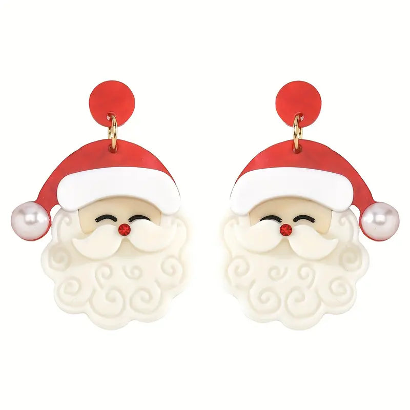 Acrylic Santa Earrings