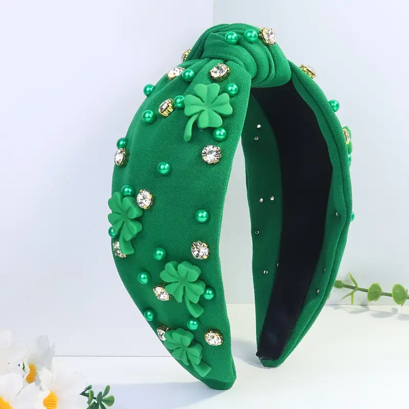 Shamrock Rhinestone Headband