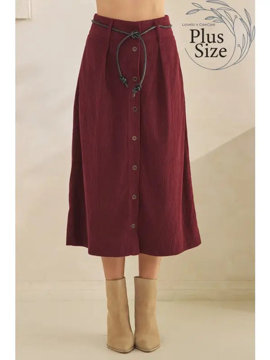 Corduroy Midi Skirt