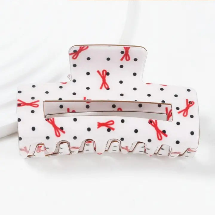 Heart Bow Claw Clip