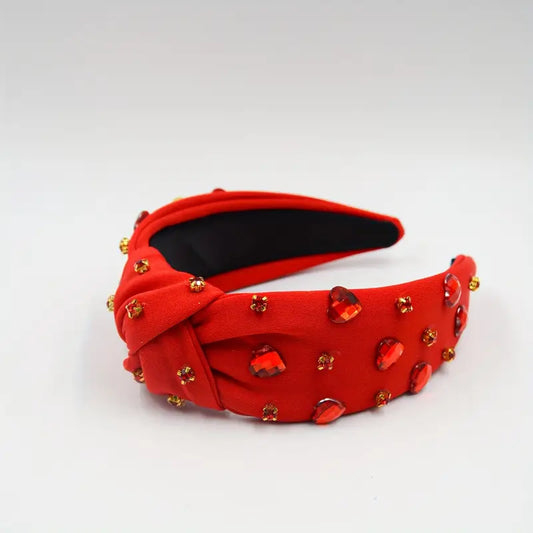 Red Rhinestone Heart Headband