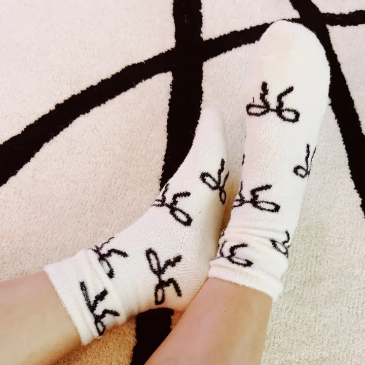 Fuzzy Bow Socks