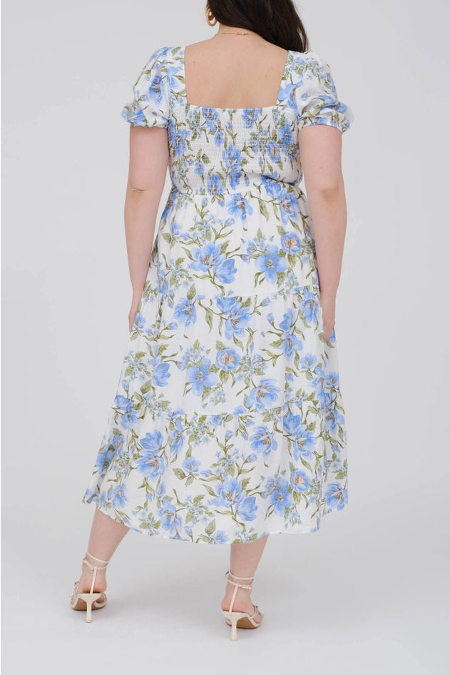 Floral Smocked Midi Dress