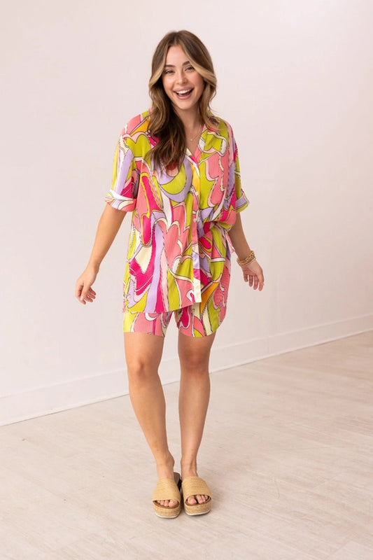 Gemma Abstract Button Up