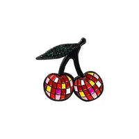 Cherry Disco Ball Enamel Pin