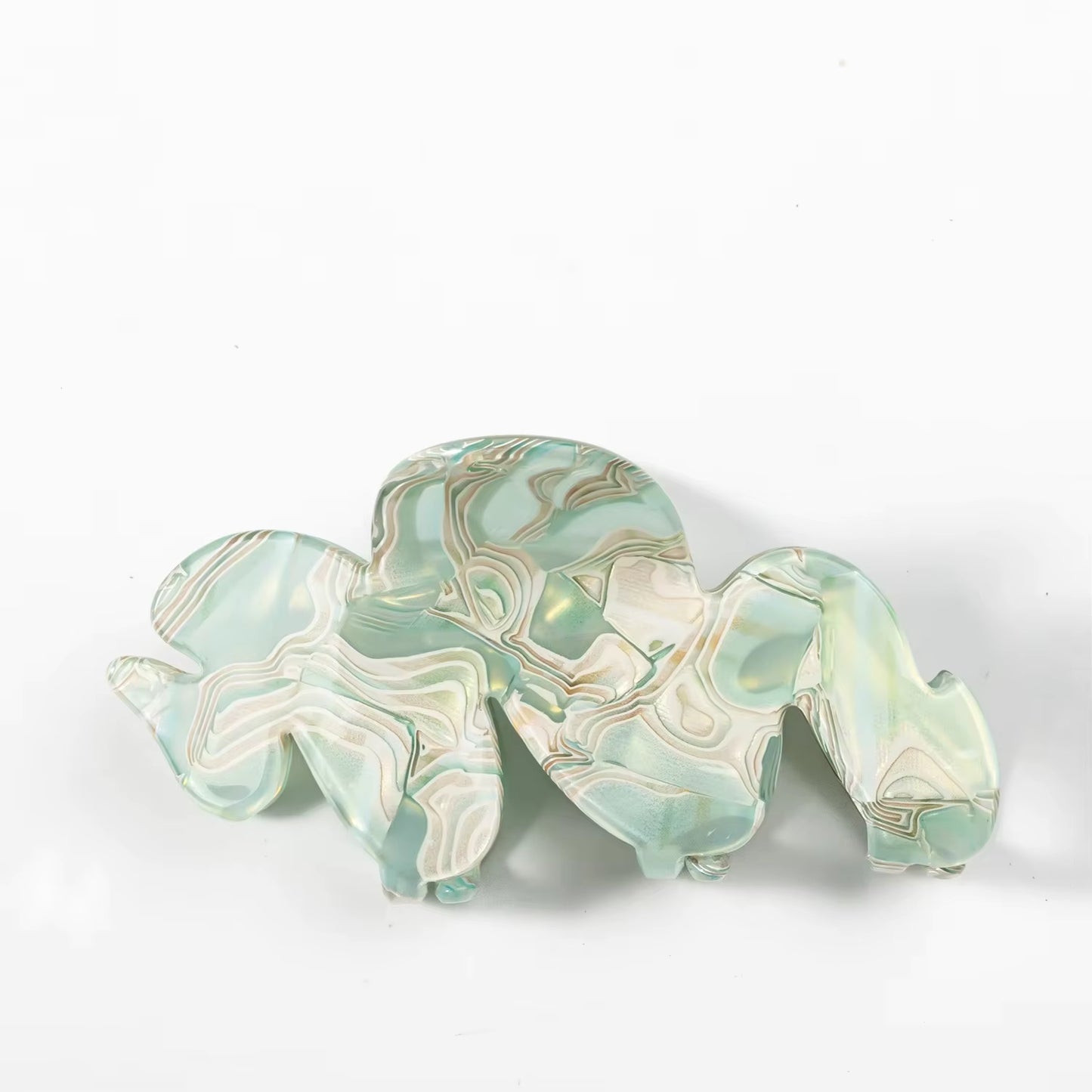 Blue Wavy Claw Clip
