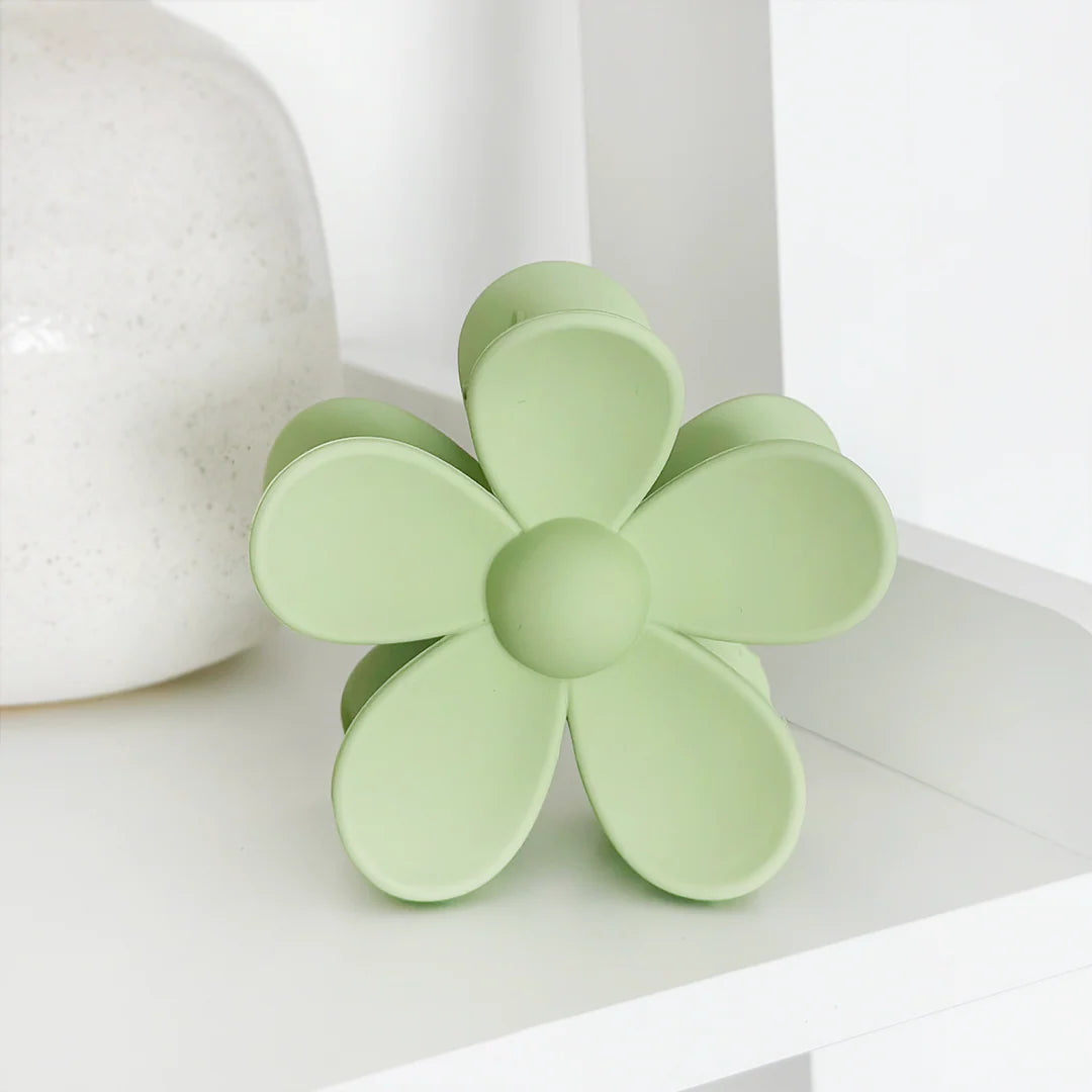 Pale Green Matte Flower Clip
