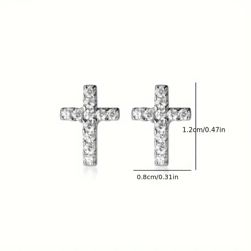 Silver Cross Earrings
