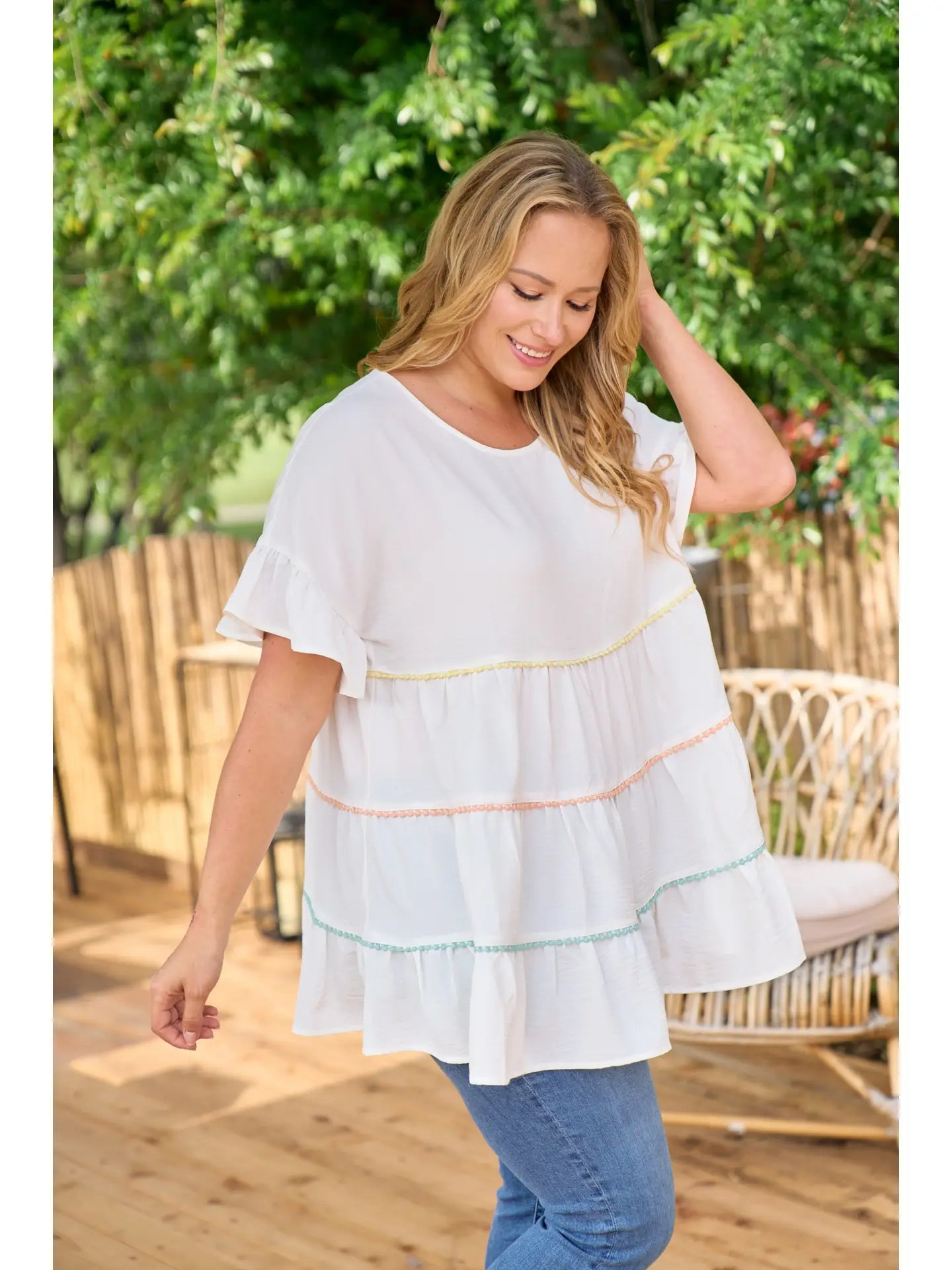 Breezy Pastel Rainbow Top
