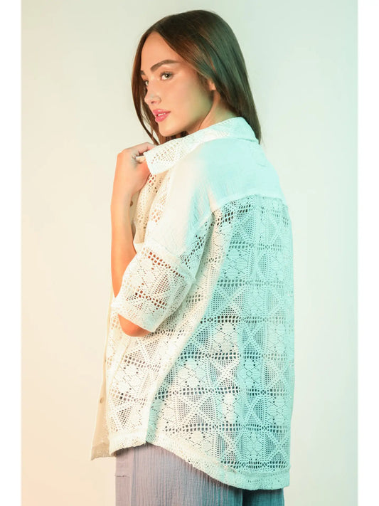 Crochet Button Down Shirt
