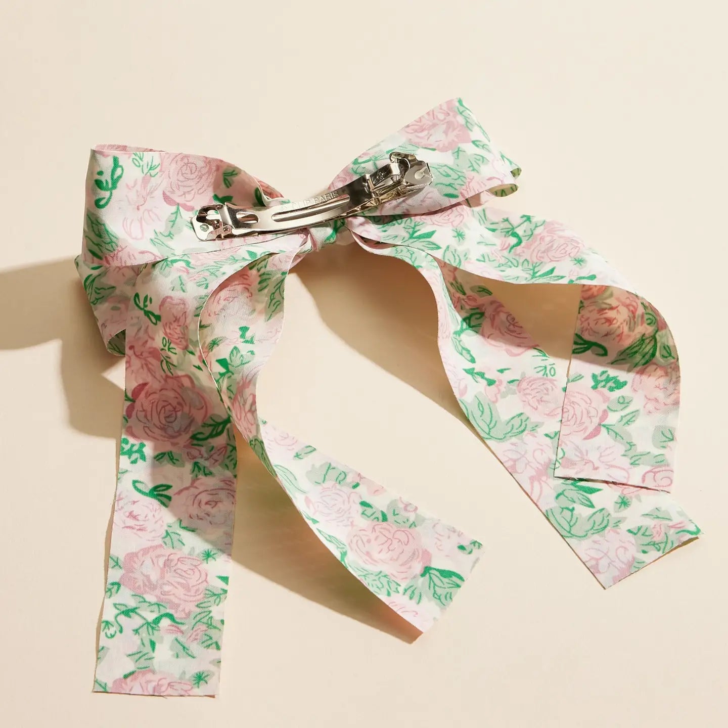 Floral Ribbon Bow Hair Clip