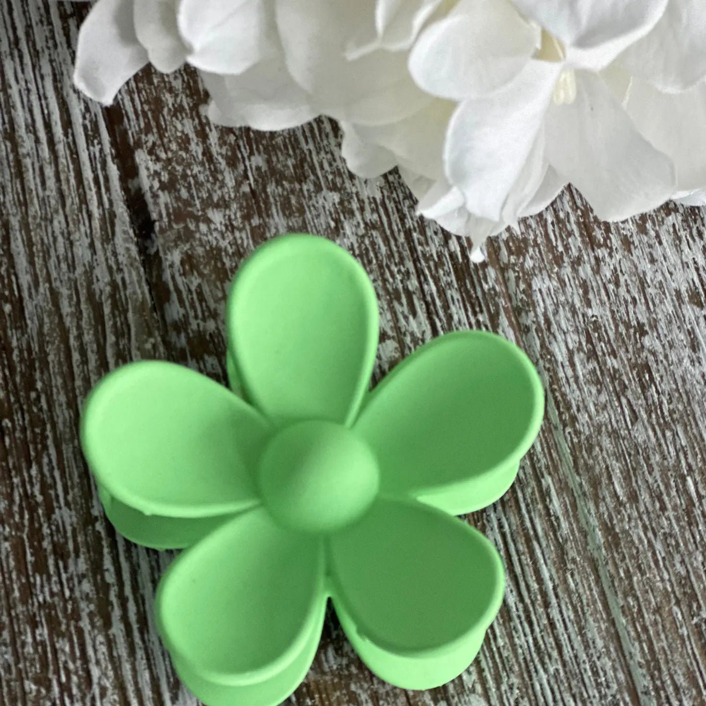 Mint Matte Flower Claw Clip