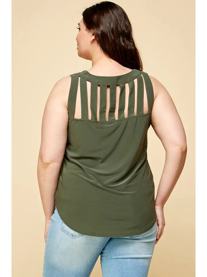 Olive Cut Out Tank Top