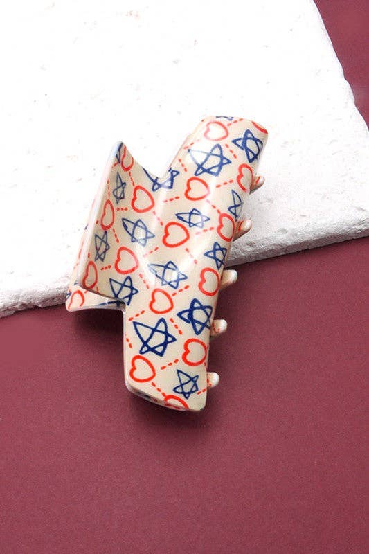 Red Checker French Retro Claw Clip