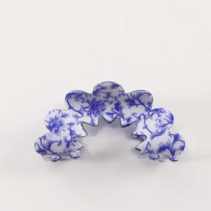 Vintage Porcelain Dark Blue Claw Clip