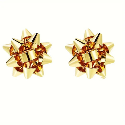 Gold Gift Bow Earrings