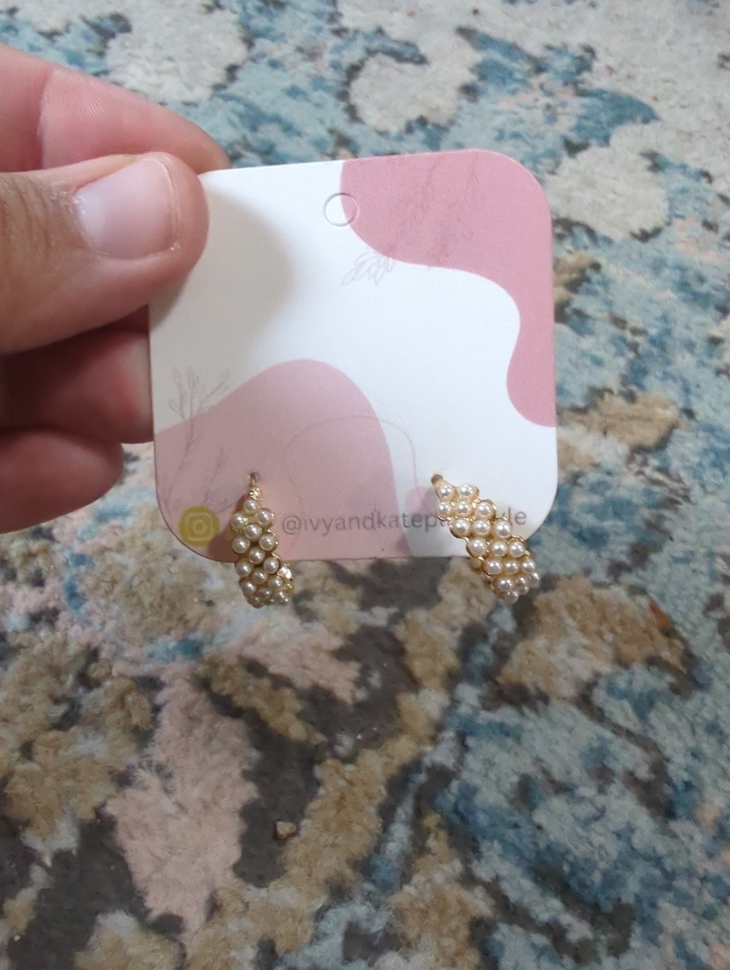Small Pearl Hoops