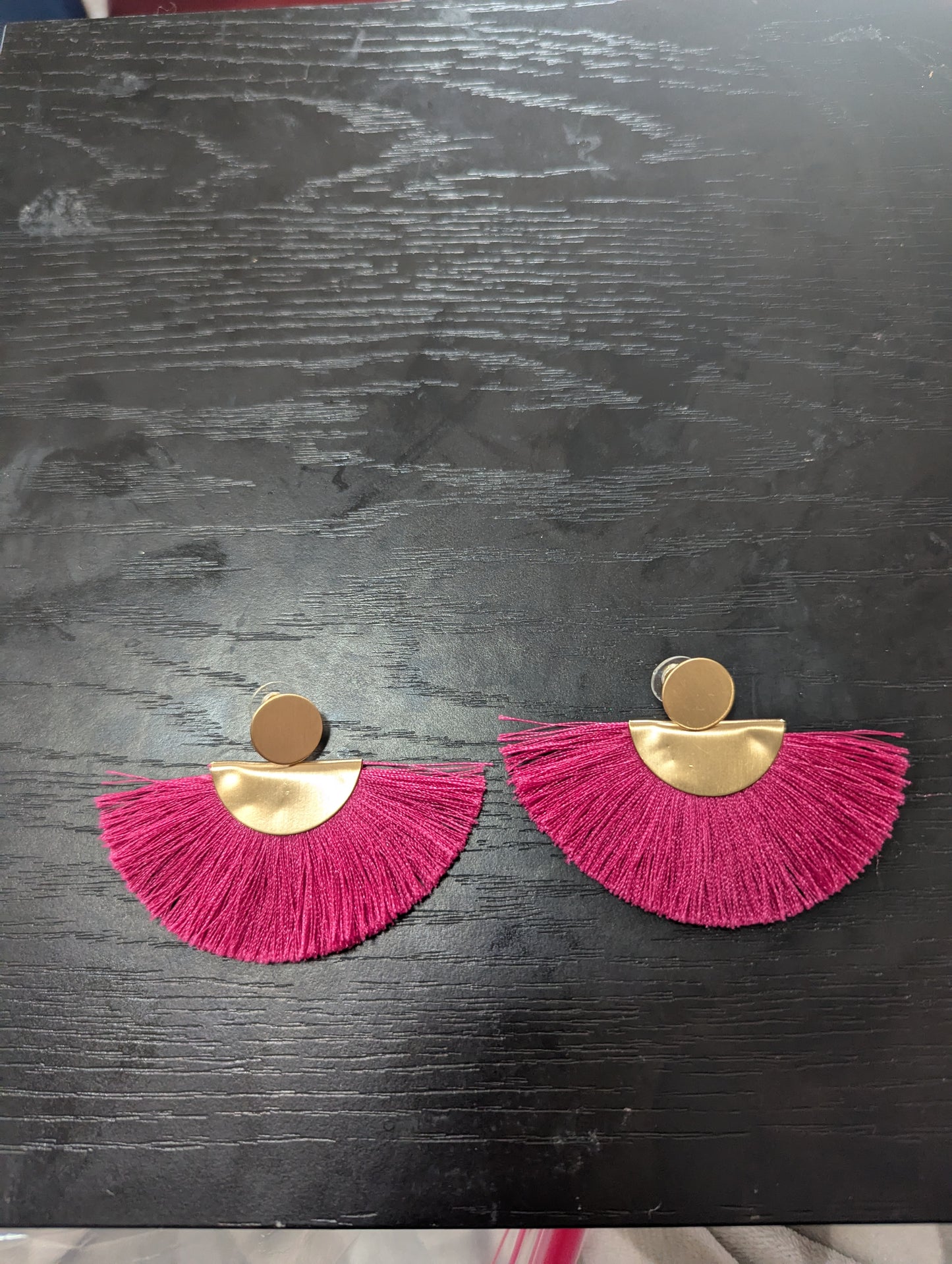 Pink Fringe Earrings