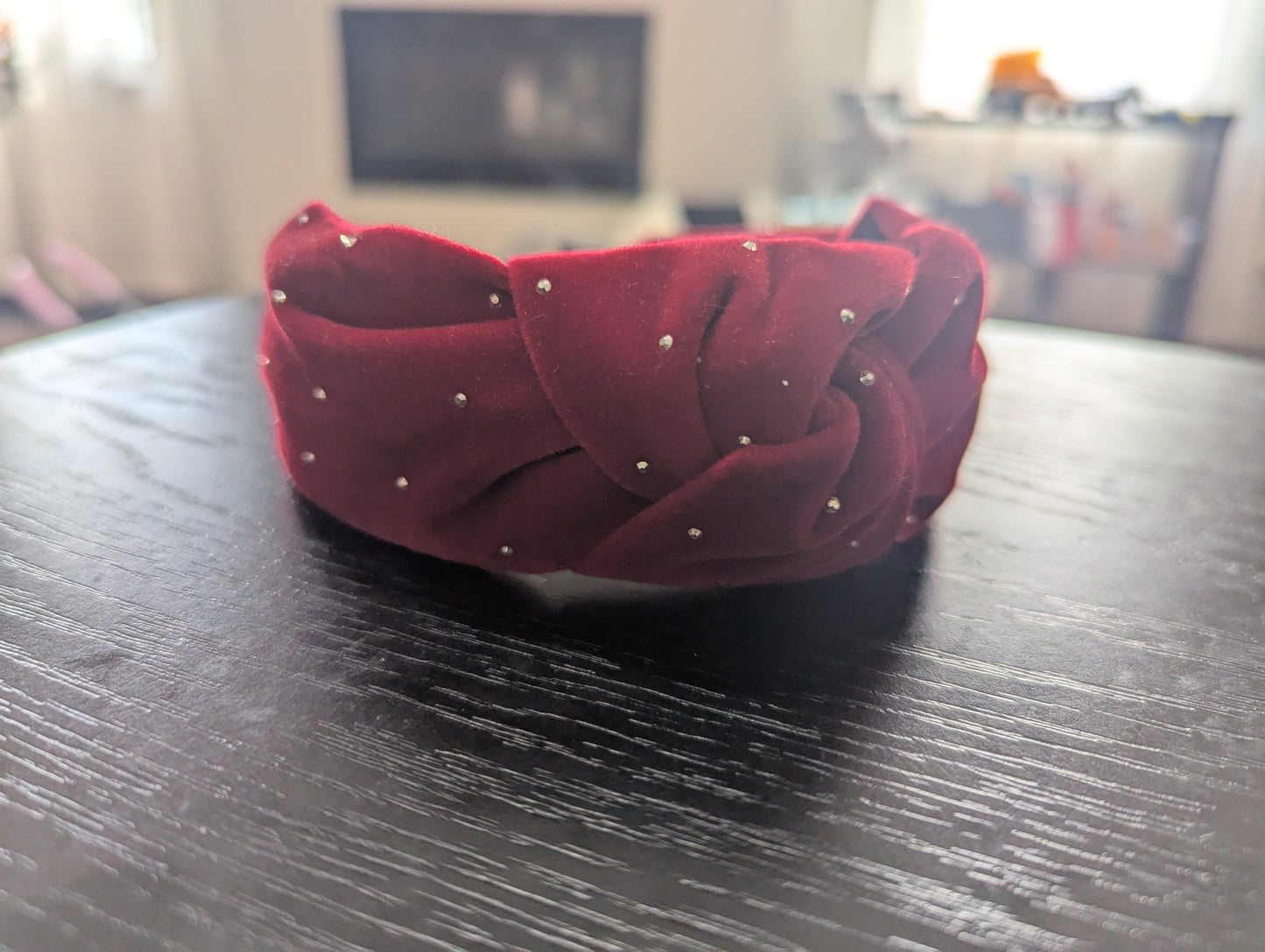 Burgundy Rhinestone Headband