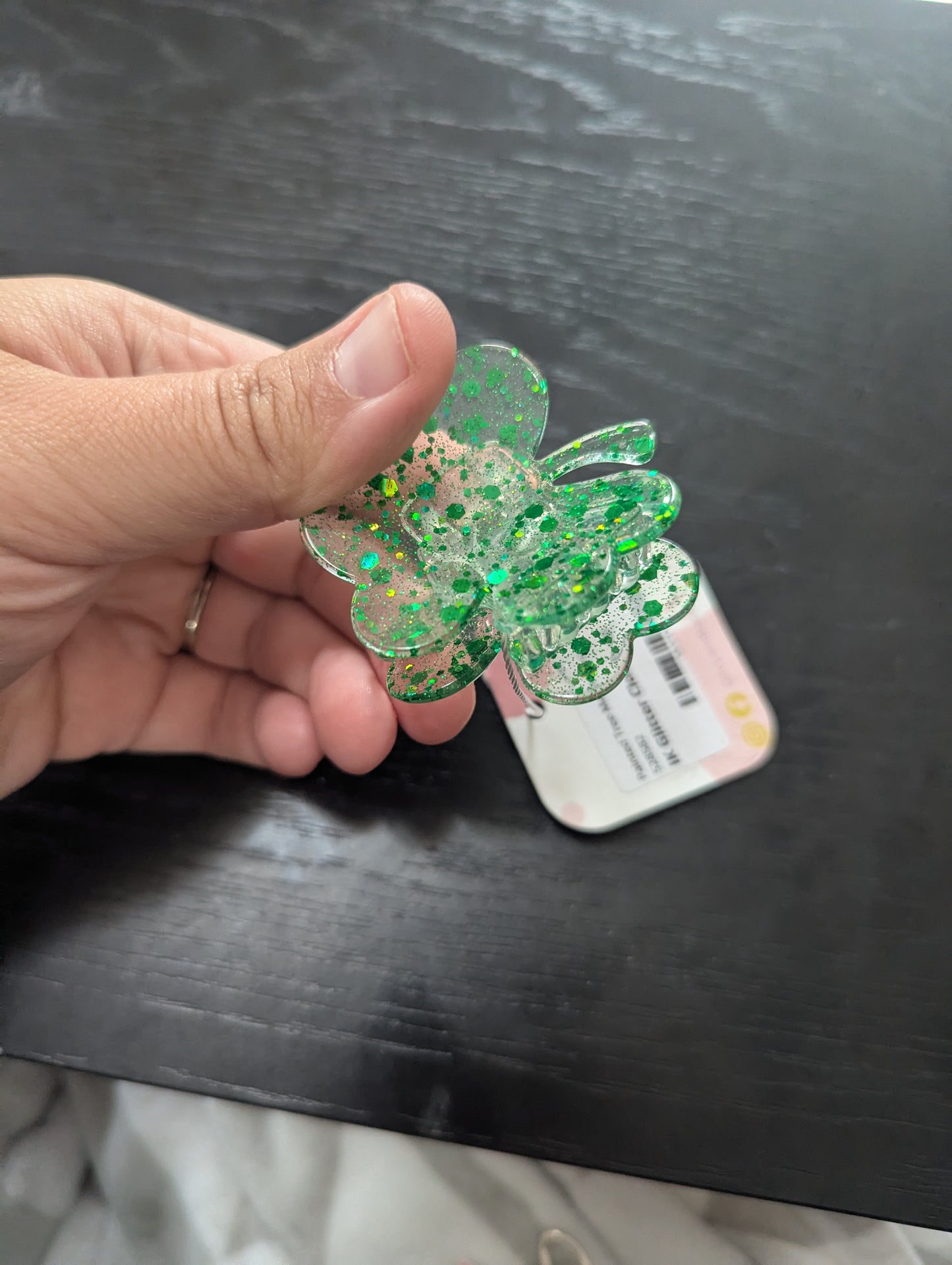 Sparkly Clover Clip