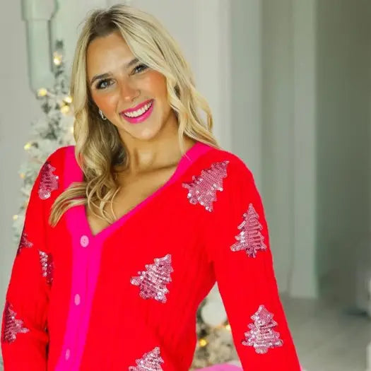 Tree Sequins Cardigan