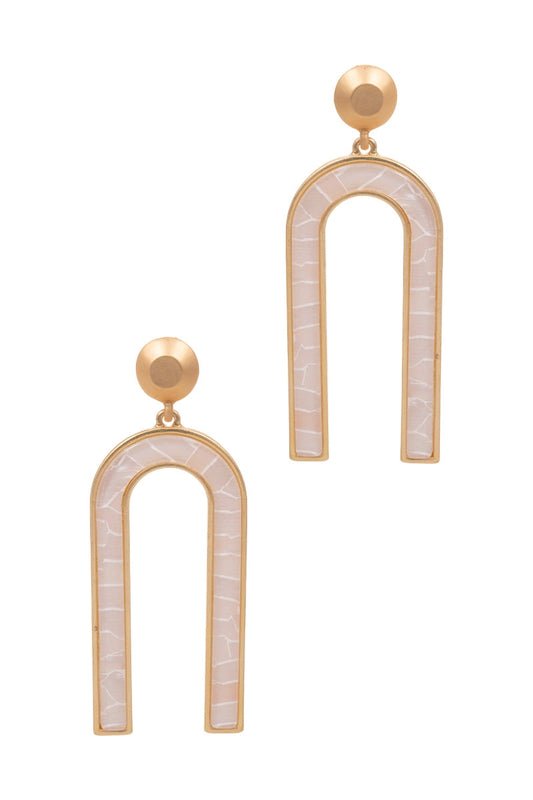 White Arch Earrings