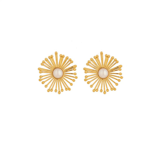 Classic Sun Pearl Earrings