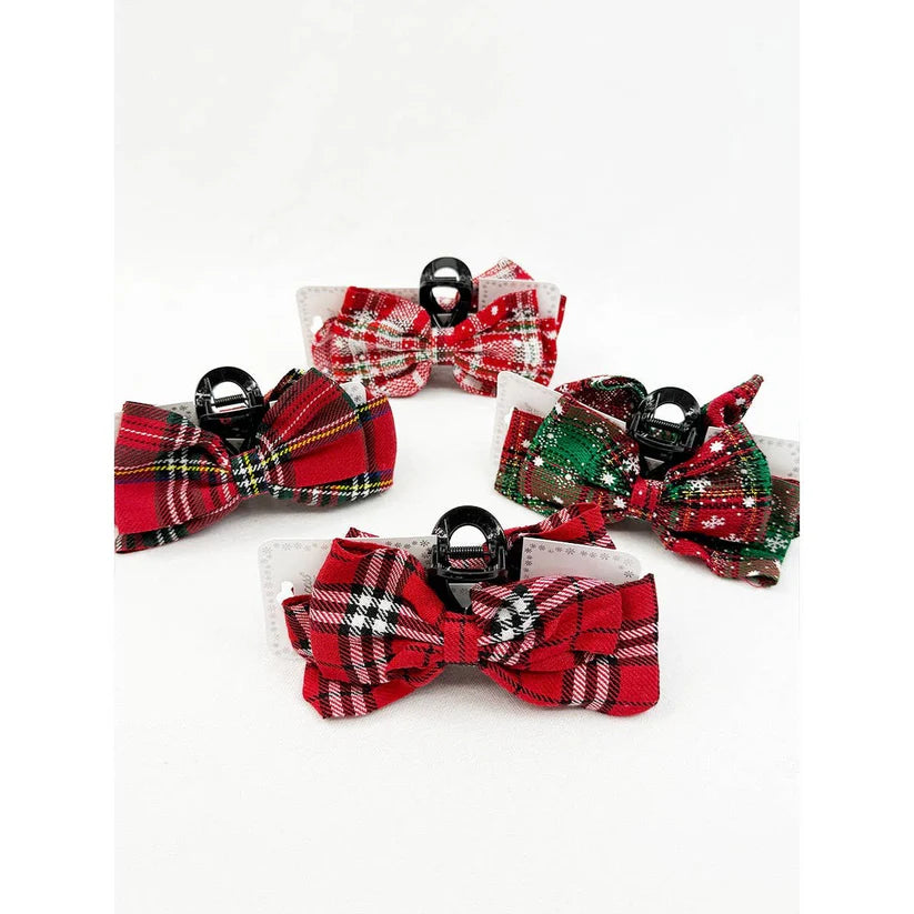 Christmas Bow Claw Clips
