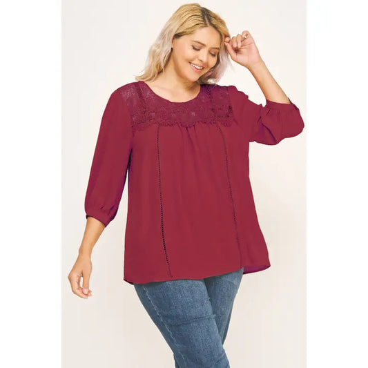 Ruby Peasant Blouse