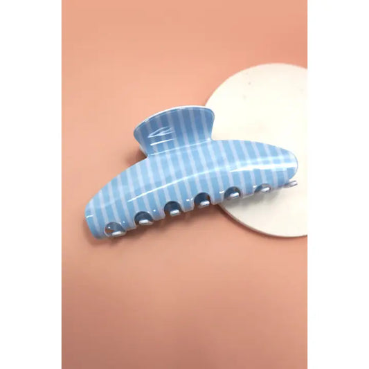 Jumbo Blue Striped Claw Clip