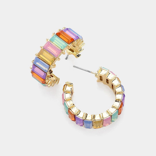 Springtime Gemstone Hoops