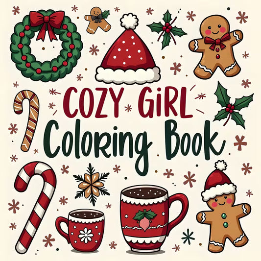 Cozy Girl Gingerbread Coloring Book