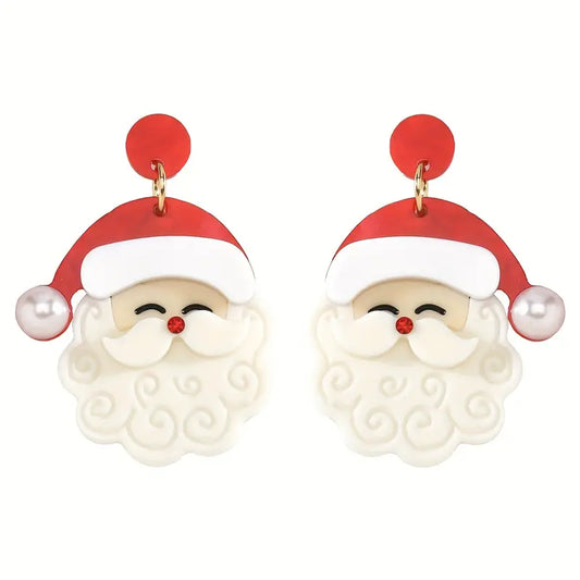 Acrylic Santa Earrings