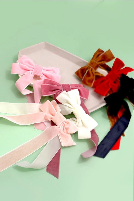 Velvet Bow Clip