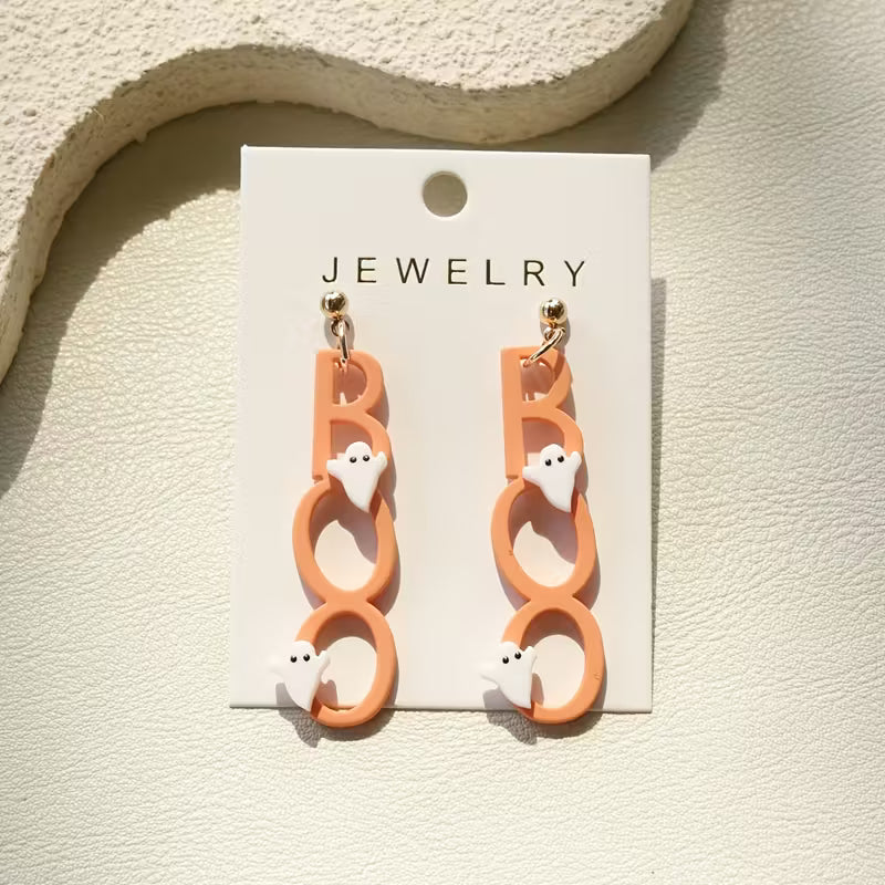 Boo Letter Drop Earrings