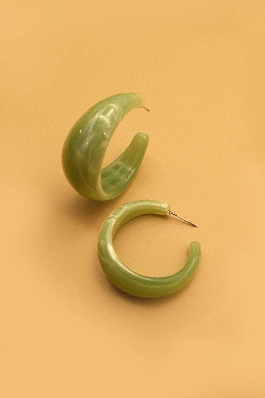 Jade Marble Hoop Earrings