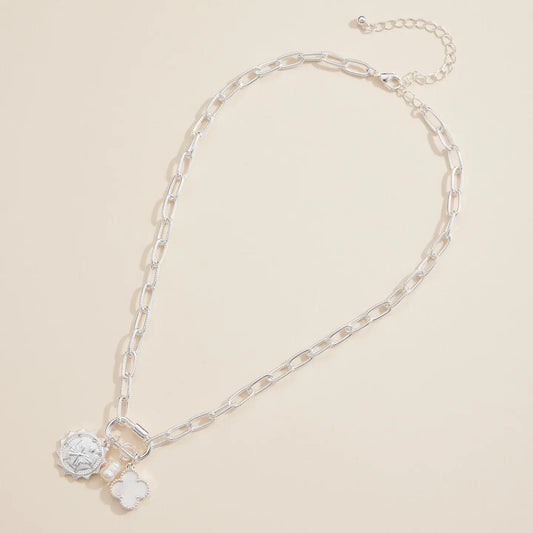Silver Chain Charm Necklace