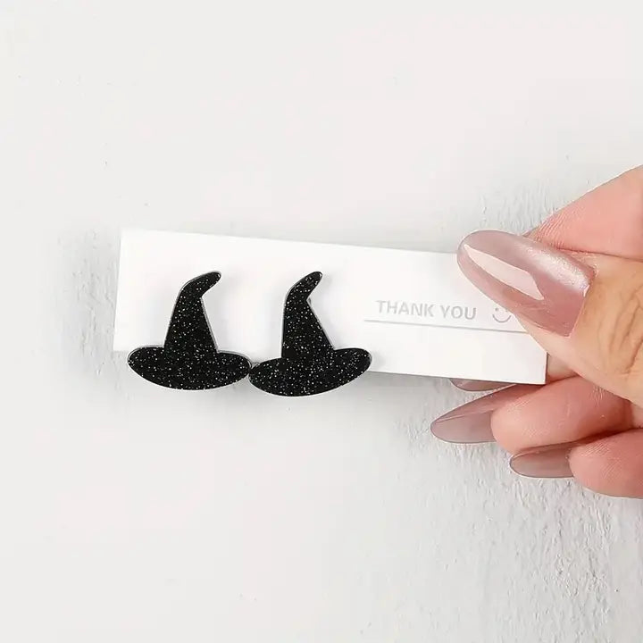 Acrylic Witch Hat Earrings
