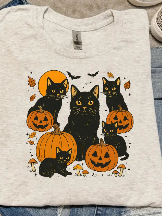 Black Cat Halloween Tee