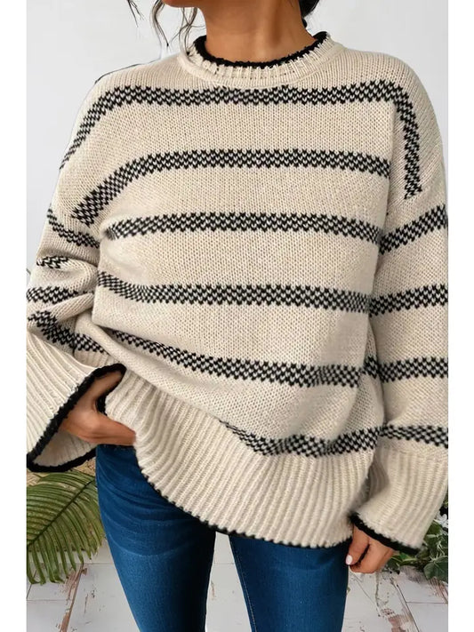 Stripe Wide Sleeve Sweater