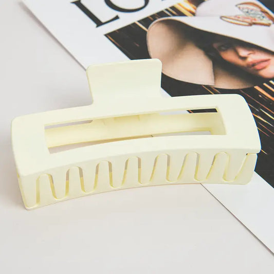 Large Cream Matte Claw Clip